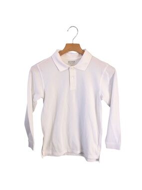 George White Long Sleeve School Uniform Polo Collared Shirt Large 10-12